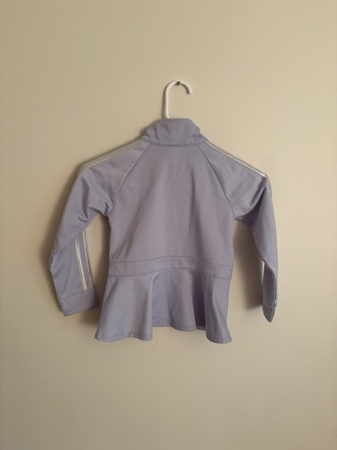Adidas 4T Toddler Girls Purple Sweater Track Jacket Full Zip Cute G3 - Picture 4 of 8