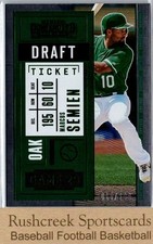 2020 Panini Contenders #82 Marcus Semien Draft Ticket Green /299