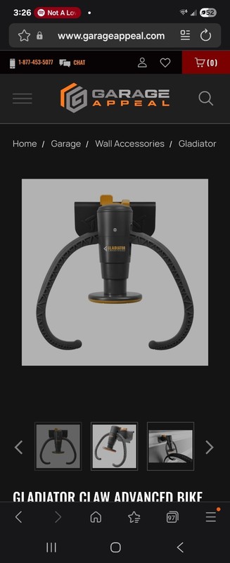Gladiator Claw Advanced Bike Storage Garage Wall Mount V3.0