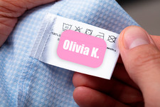 45x Personalised Custom Stick On Clothes Tag Name Stickers School Nursery Care