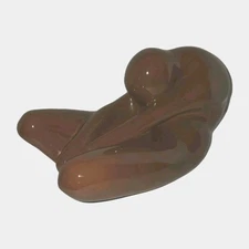 VTG JARU Ceramic Modernist Sculpture Stretching Man Orange Brown Shelf