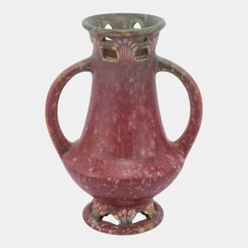 Roseville Ferella Red 1930 Vintage Art Deco Pottery Ceramic Flower Vase 499-6