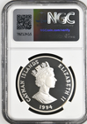 1994 Cayman Islands $1 Dollar Coat Of Arms Queen Mother Silver Coin NGC PF 69 UC