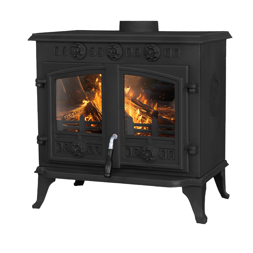 10KW Multifuel Stove Log Burner Fireplace Cast Iron Defra Approved Eco Design