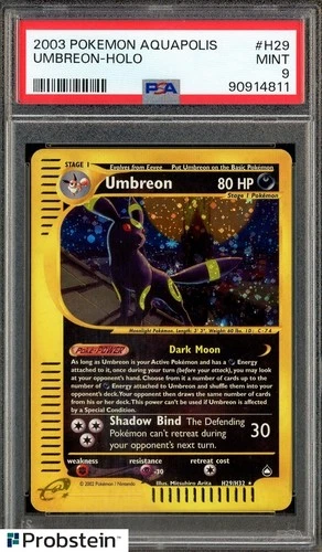 2003 Pokemon Aquapolis #H29 Umbreon Holo PSA 9 MINT