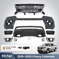 Front Bumper Cover Assembly Grille Kit For 2015-2020 Chevy Colorado w/ Fog Light