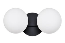 Black Bathroom Vanity Light Fixtures, Modern 2 Lights Globe Wall Sconce...