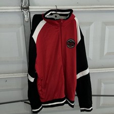 2XL Red White And Black Mad Blue Brand Track Suit Top With Zipper