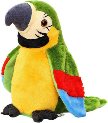 9'' Cute Talking Parrot Repeats What You Say Electronic Interactive Plush Toy St