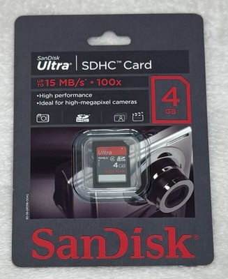 SanDisk Ultra 4GB Class 4 15 Mb/s 100x SDHC Card  SDSDRH-004G-A11 Factory Sealed