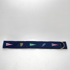 Polo Ralph Lauren Kids Embroidered Flag Fabric D-Ring Belt Navy Blue 33  