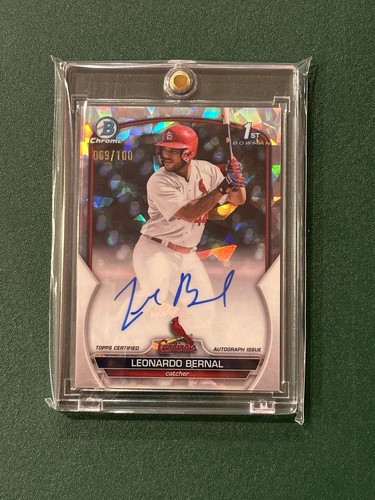 2023 1st Bowman Chrome Baseball Leonardo Bernal Atomic Refractor Auto /100 RC