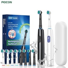 Rotating Electric Toothbrush Rechargeable With 4 Brushes Head 5 Modes USB Charge