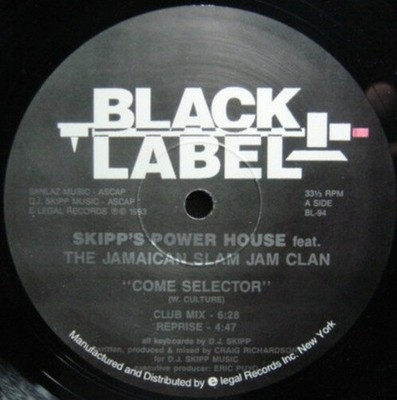Skipp's Power House Featuring The Jamaican Slam Ja - Come Selector / Hold Tig...