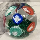 Vintage Unmarked Fratelli Toso Murano Art Glass Paperweight Trumpet Flowers