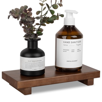 #ad #ad Bathroom Counter Organizer Wood Pedestal Stand Farmhouse Decorative Tray Soap... $22.84