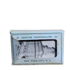 Genuine Photographs New York 25 mini photos RPPC VTG B&W 2.5”x2” postcard holder