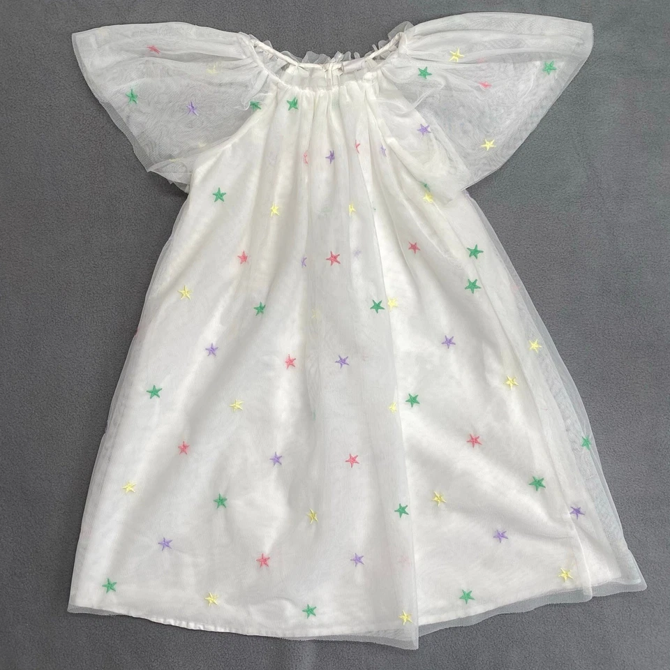 Vestido infantil Baby GAP meninas 5 estrelas em camadas de tule branco manga esvoaçante - Imagem 2 de 4