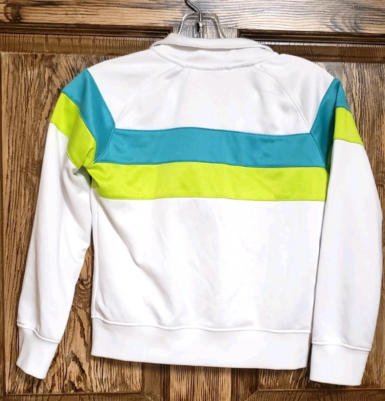 Chaqueta Puma Difícil de Encontrar Niña a Rayas Lima y Aqua Talla Med-back to school Foto 3 de 4