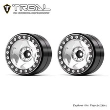 TREAL 2.2" Aluminum Beadlock Wheels (2pcs) Five-Star Style for Axial Ryft Wraith
