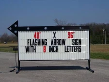 NEW FLASHING PORTABLE OUTDOOR LIGHTED ARROW BUSINESS SIGN W/ 8" LETTERS 40"X96" 