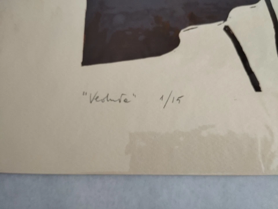 Mario Salmaso Mid Century Serigraph, 1/15 , 1978, Modern View of Venice - Bild 4 von 4