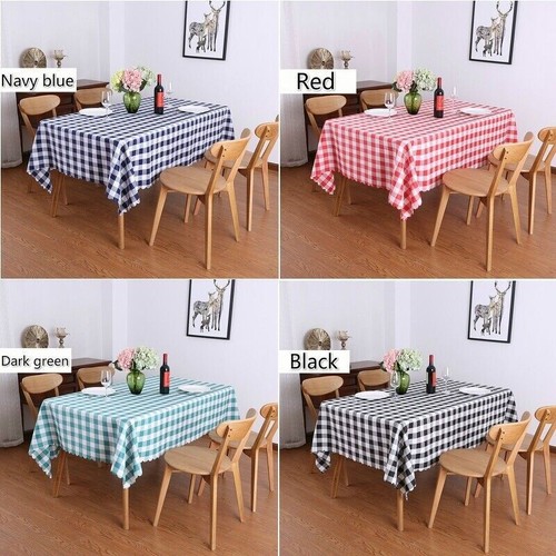 Checked Polyester Table Cloths Rectangular Banquet Dining Table Covers Pastrol