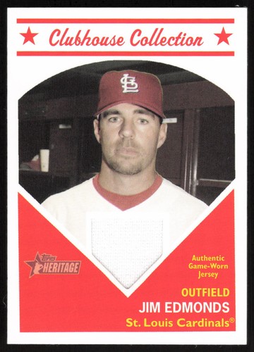 2008 Topps Heritage #CCJE Jim Edmonds maillot relique carte des cardinaux de Saint-Louis