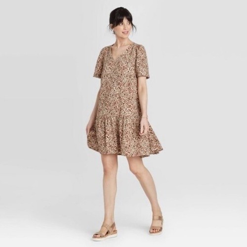 Drop Waist Ruffle Hem Dress 