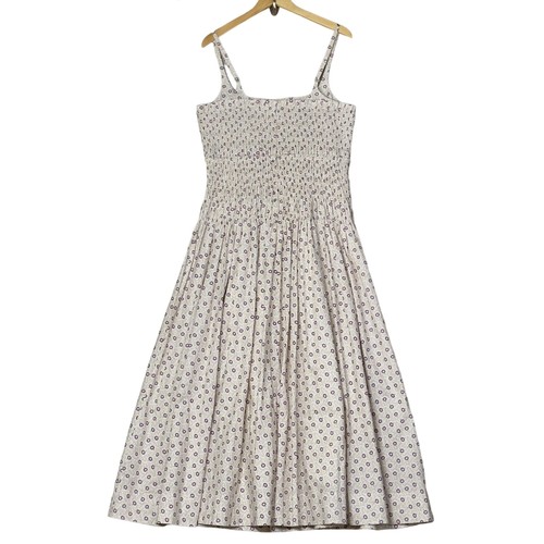Abito Rebecca Taylor Snow Combo Suzanne Fleur Poplin Midi Smocked taglia 12 NUOVO! - Foto 4 di 13