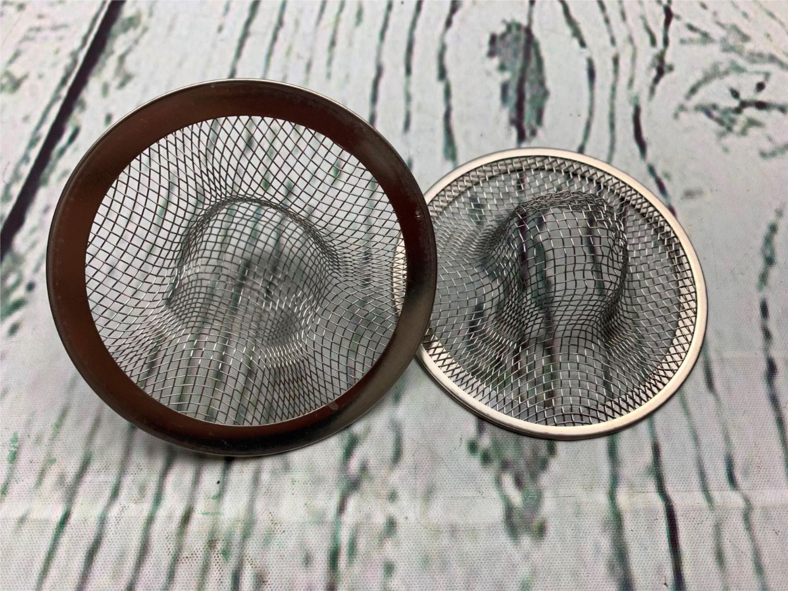 2pcs Heavy Duty Stainless Steel Slop Basket Filter Trap Sink Strainer