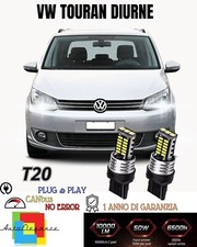 🔥COPPIA LUCI DIURNE DRL 15 LED T20 CANBUS VOLKSWAGEN TOURAN 5T1 6000K NO AVARIA