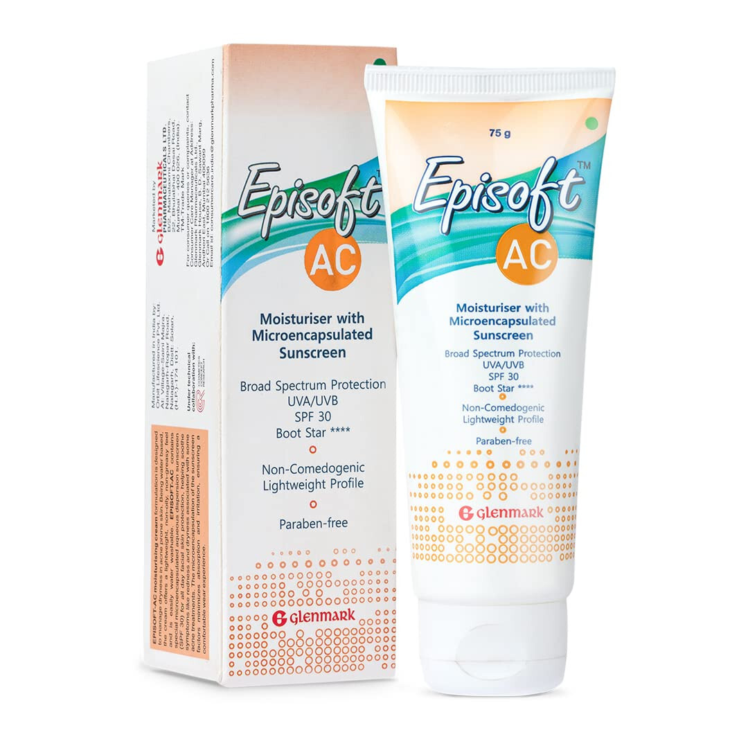 Glenmark Episoft AC 75gms Moisturizer with Sunscreen, SPF 30 + Free Shipping