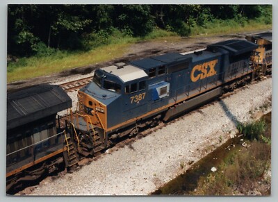 Railroad Photo - CSX #7387 Diesel Locomotive 1990s Freight Train