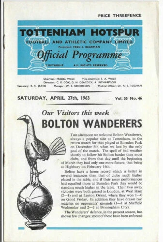 Away Teams A-B Division 1 Bolton Wanderers Football Programmes