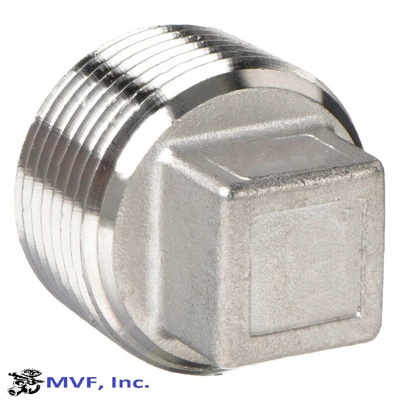 1/2" 150 Threaded (NPT) Square Head Plug 304 Stainless Steel SS150441304 - Image 2 of 4