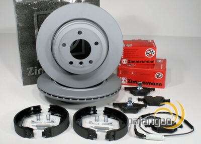 Zimmermann Bremsen Set Ø 320 mm + Beläge + Handbremse hinten für BMW 5er E60 E61