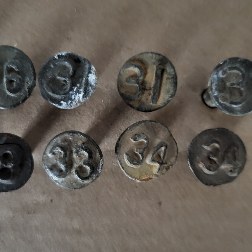 Lot of 10 Old Vintage Railroad Pole Date Numbered Nails Spikes eBay