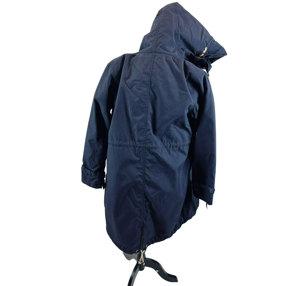 Burton Fleece Lined Windbreaker Field Jacket Snap Zip Hooded Navy Blue Medium - Image 2 of 4