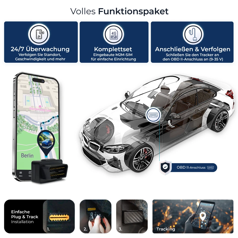 SALIND 08 4G OBD GPS Tracker Fahrzeuge und LKWs OBD2 Stecker Auto mit Ortung - Bild 2 von 4