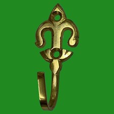 10X Fleur De LYS Support De Rideau En Laiton Massif Avec Crochets