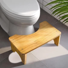 Toilet Stool Squat Adult, Wood Poop Stool for Bathroom Adults, Portable Toilet P
