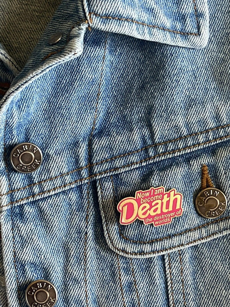 Barbie Oppenheimer/ Barbenheimer Funny Silver Plated Enamel Pin - Main Image