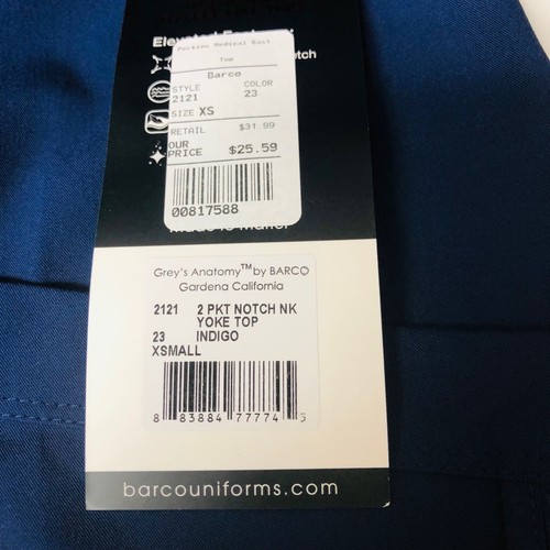 NWT Grey's Anatomy 2 PC Uniform Women's XS/S Navy Nurse Medical Scrubs 10 Pocket - Picture 8 of 10