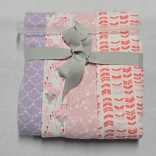 Parent's Choice Receiving Blankets Songbird 4 Pack Pink Purple Flannel baby NEW