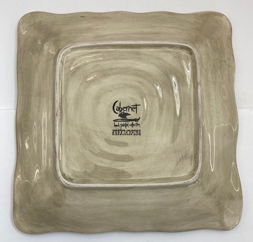 6 Cabernet Square Salad Plates Hand Painted Grapes by Tabletops Unlimited - Picture 9 of 17