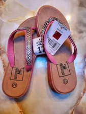 Kids/Girls Dressy Or Casual Sandals-Pink W Pretty Rhinestone Straps- Size 12