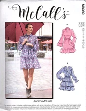McCalls M8089 Misses 14 to 22 Tiered Skirt Pullover Dress Uncut Sewing Pattern
