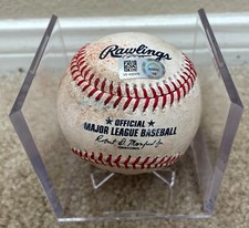 ALEK MANOAH 9th start TAYLOR WALLS Double Rays Blue Jays 2021 Game Used Baseball