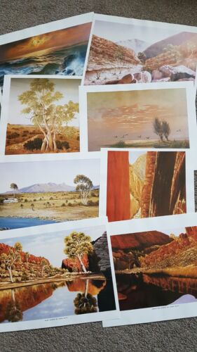 Henk Guth Set Of 8 Art Prints Australian Scenes Outback Texture Quality Vintage - Picture 1 of 12